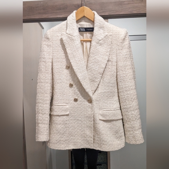Cream Bouclé Zara Blazer - Picture 1 of 3